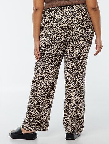 Pantalon droit avec taille élastiquée + liens
