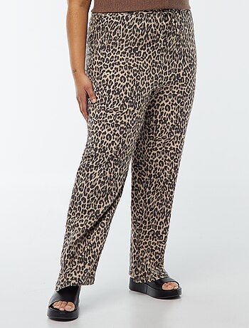 Pantalon droit avec taille élastiquée + liens