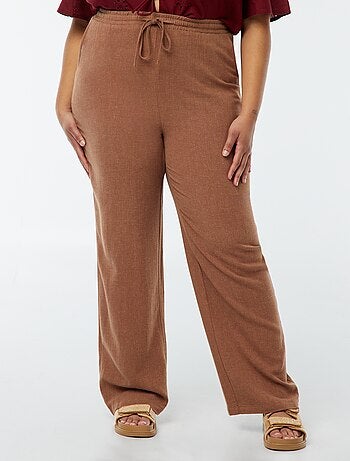 Pantalon droit avec taille élastiquée + liens