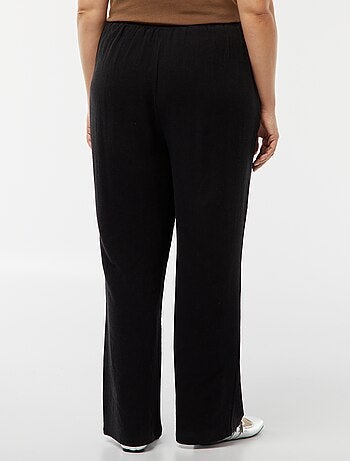 Pantalon droit avec taille élastiquée + liens
