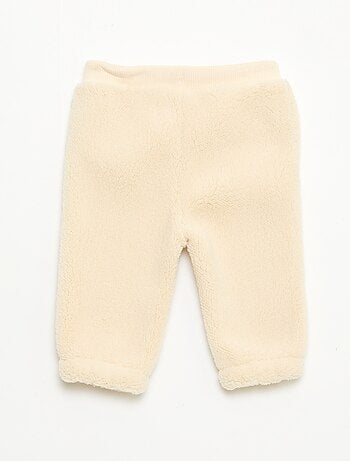 Pantalon droit effet moutonné uni