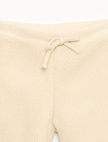 Pantalon droit effet moutonné uni