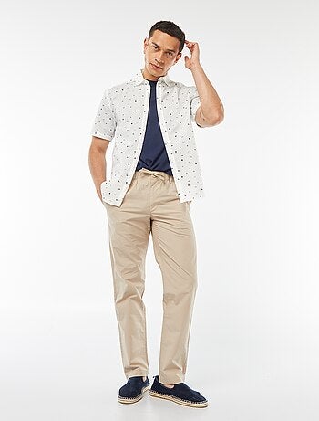 Pantalon droit en popeline craquante