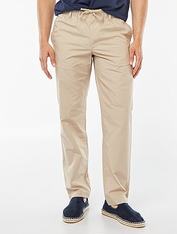 Pantalon droit en popeline craquante