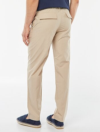 Pantalon droit en popeline craquante