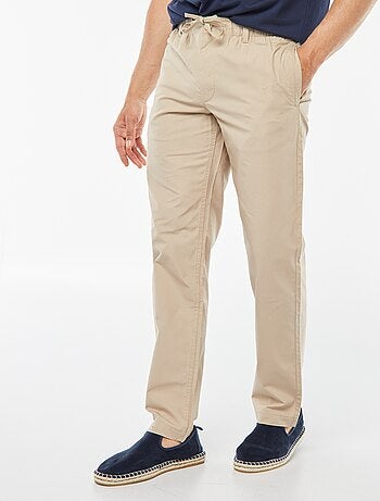 Pantalon droit en popeline craquante