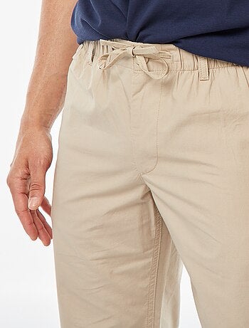 Pantalon droit en popeline craquante