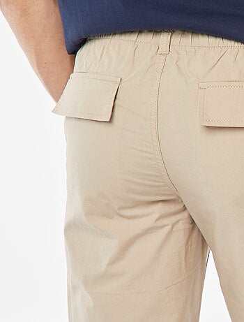 Pantalon droit en popeline craquante