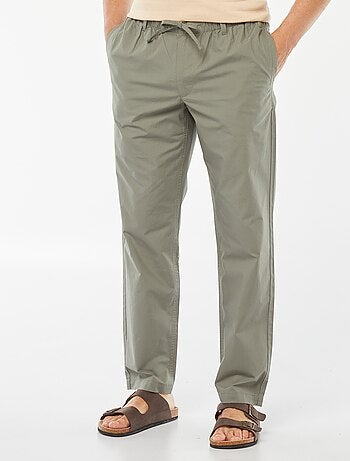 Pantalon droit en popeline craquante