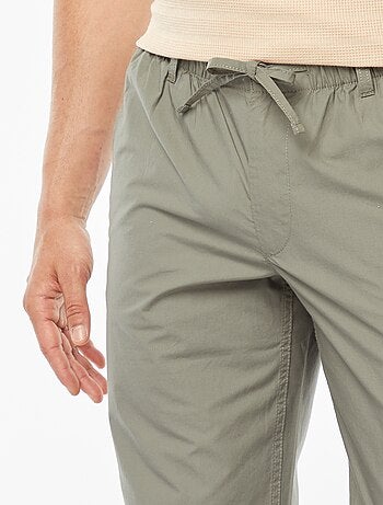 Pantalon droit en popeline craquante