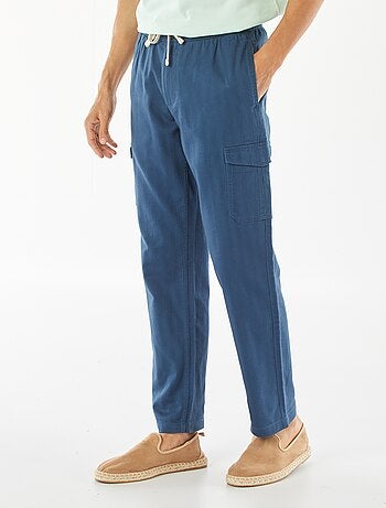 Pantalon droit multi-poches en twill