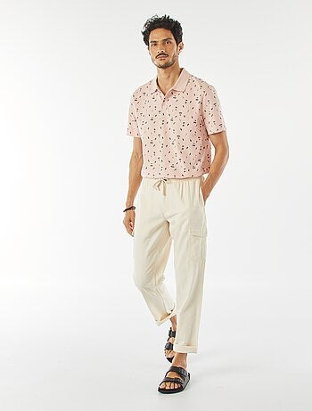 Pantalon droit multi-poches en twill