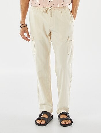 Pantalon droit multi-poches en twill