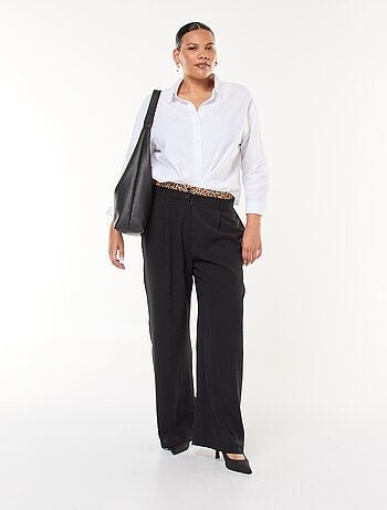 Pantalon effet caleçon léopard