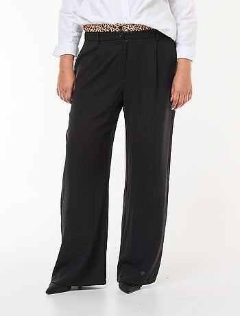 Pantalon effet caleçon léopard