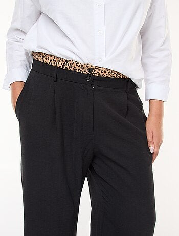 Pantalon effet caleçon léopard