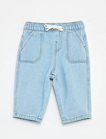 Pantalon en denim avec taille élastiquée