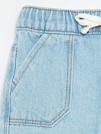 Pantalon en denim avec taille élastiquée