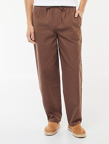 Pantalon en lin mélangé coupe droite