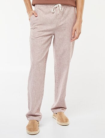 Pantalon en lin mélangé coupe droite