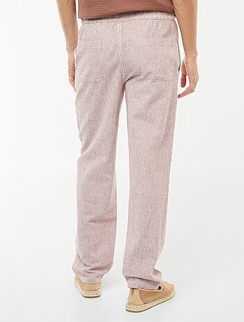 Pantalon en lin mélangé coupe droite