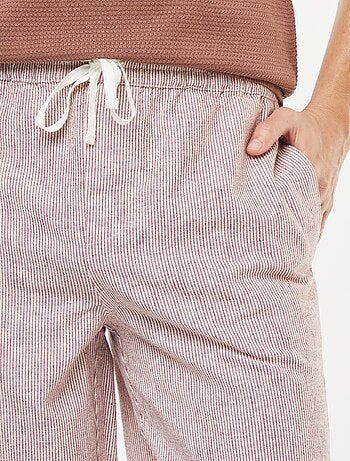 Pantalon en lin mélangé coupe droite