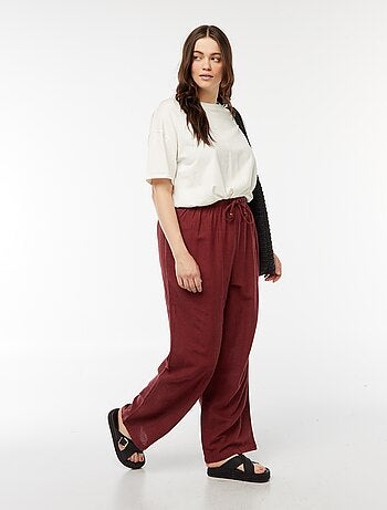 Pantalon en lin mélangé wide leg