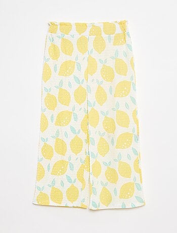 Pantalon en maille gaufrée avec motifs