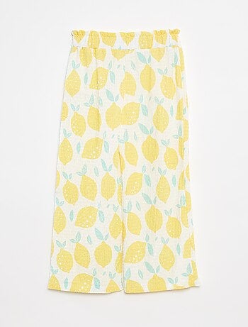 Pantalon en maille gaufrée avec motifs