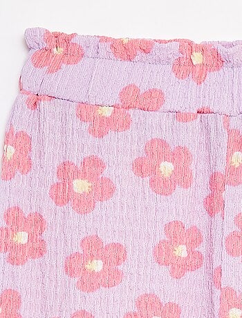 Pantalon en maille gaufrée avec motifs