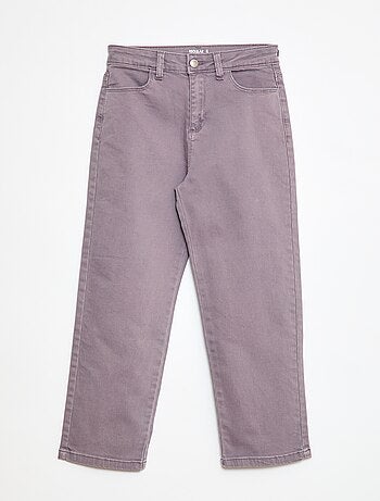 Pantalon en twill avec ouverture pressionnée - Coupe + confortable