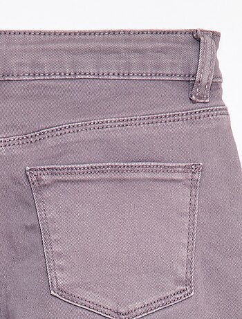 Pantalon en twill avec ouverture pressionnée - Coupe + confortable