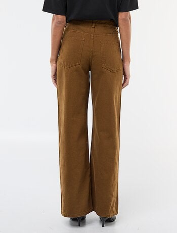 Pantalon en twill de coton avec ceinture décalée