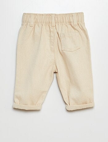 Pantalon en twill paperbag