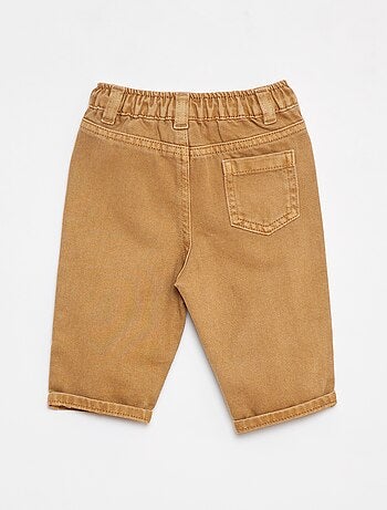 Pantalon en twill paperbag taille 3/4