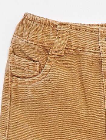 Pantalon en twill paperbag taille 3/4