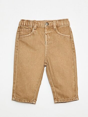 Pantalon en twill paperbag taille 3/4