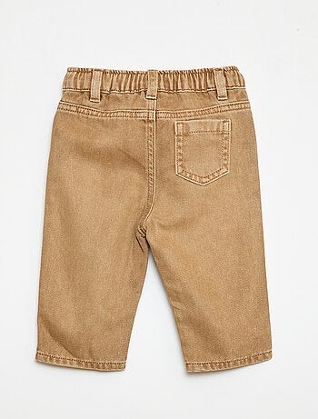 Pantalon en twill paperbag taille 3/4