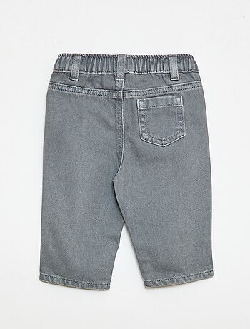 Pantalon en twill paperbag taille 3/4