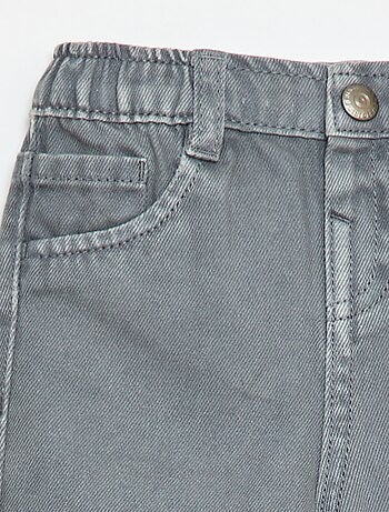 Pantalon en twill paperbag taille 3/4