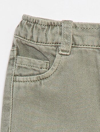 Pantalon en twill paperbag taille 3/4