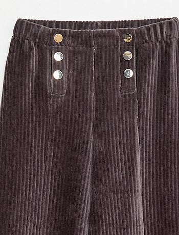 Pantalon en velours avec ouverture double par pressions - So Easy