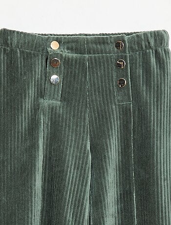 Pantalon en velours avec ouverture double par pressions - So Easy