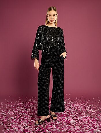 Pantalon en velours avec strass