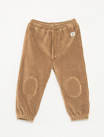 Pantalon en velours côtelé avec taille élastiquée