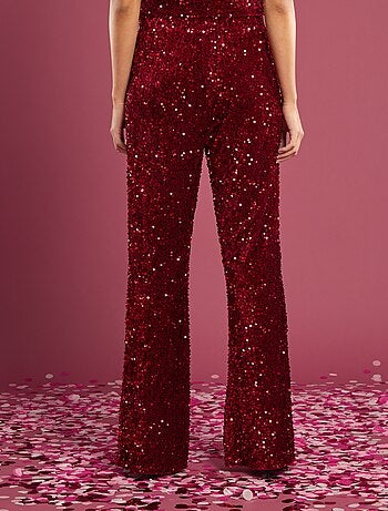 Pantalon flare à sequins