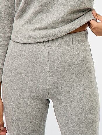 Pantalon flare en coton stretch en maille doudou