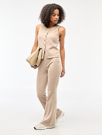 Pantalon flare en maille doudou