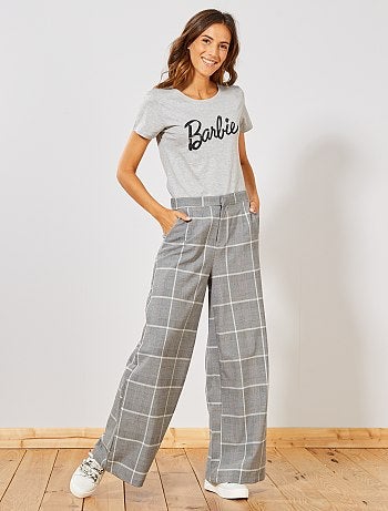 Pantalon fluide à carreaux - Kiabi