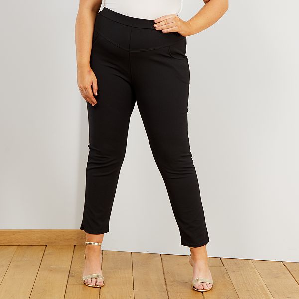 Pantalon fluide taille élastique Grande taille femme ...